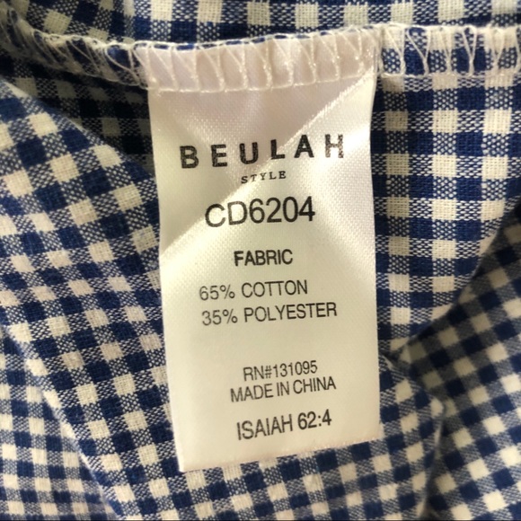 Beulah Cropped Gingham Button Down Blouse - Picture 4 of 6